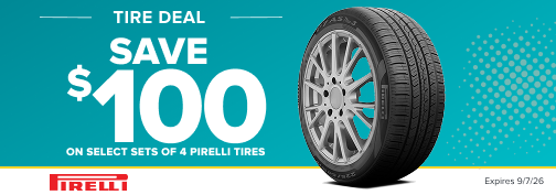 Pirelli 4 Tire $100 Mail-In Rebate 09-01-2026 through 09-30-2026